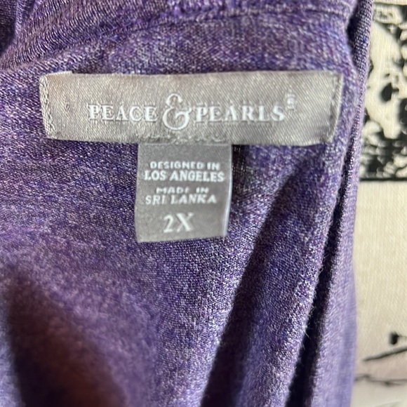 Purple Drape-front pullover Topper - Picture 3 of 4